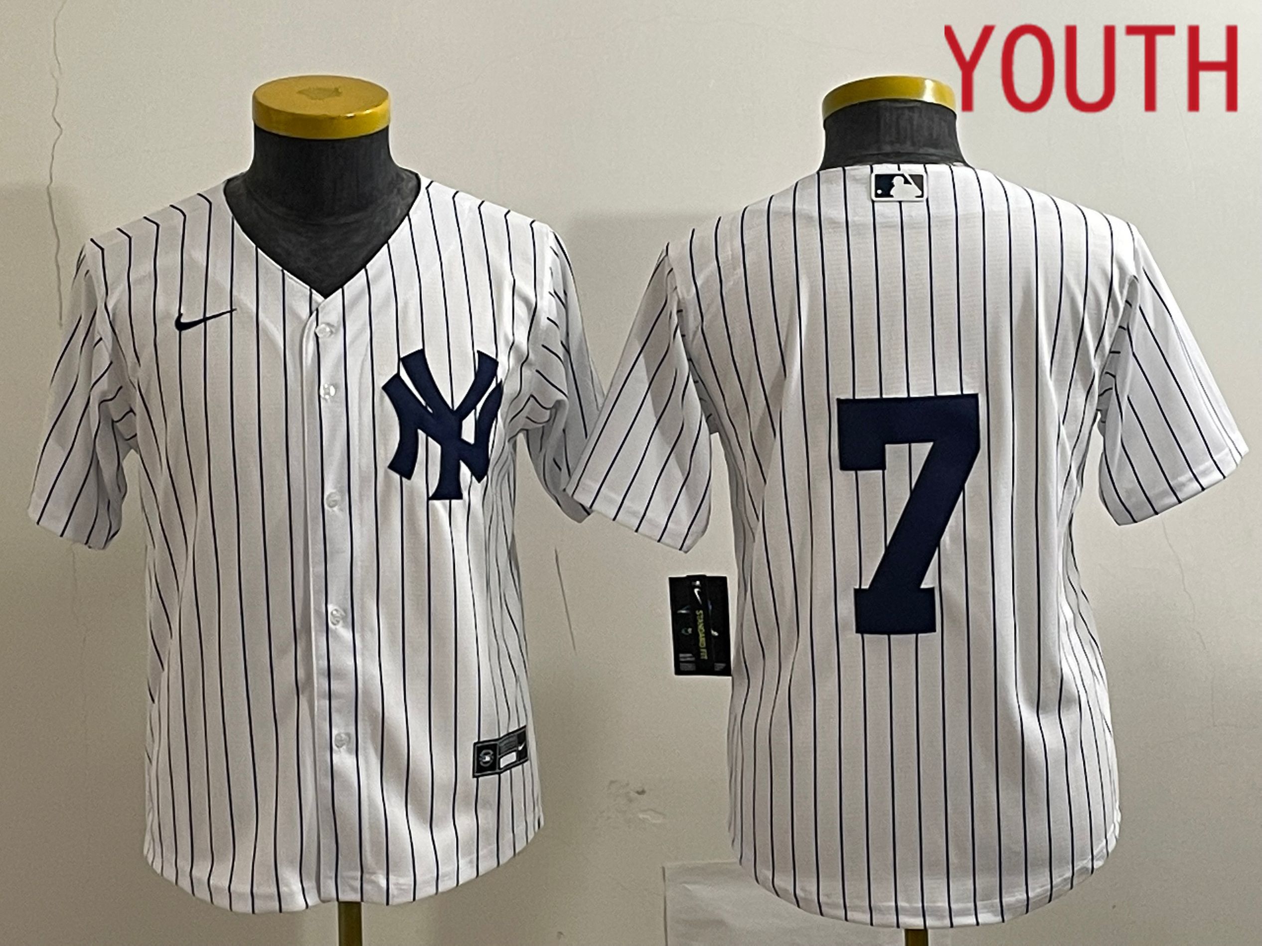 Youth New York Yankees #7 No Name White Nike Game MLB Jersey->women mlb jersey->Women Jersey